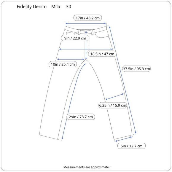 Fidelity Denim Mila Low Rise Ankle Slim Blue Jeans Faded Whiskering 30 - Picture 15 of 16